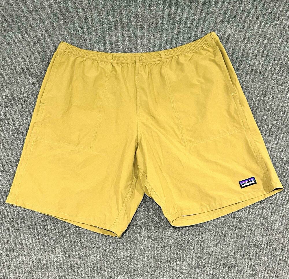Patagonia Menās XL Beige Microfiber Shorts 9" Inseam Elastic Waist Pockets